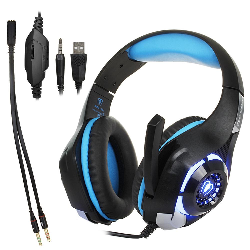 Gm-1 Gaming Headset With Mic &amp; Led Blue
