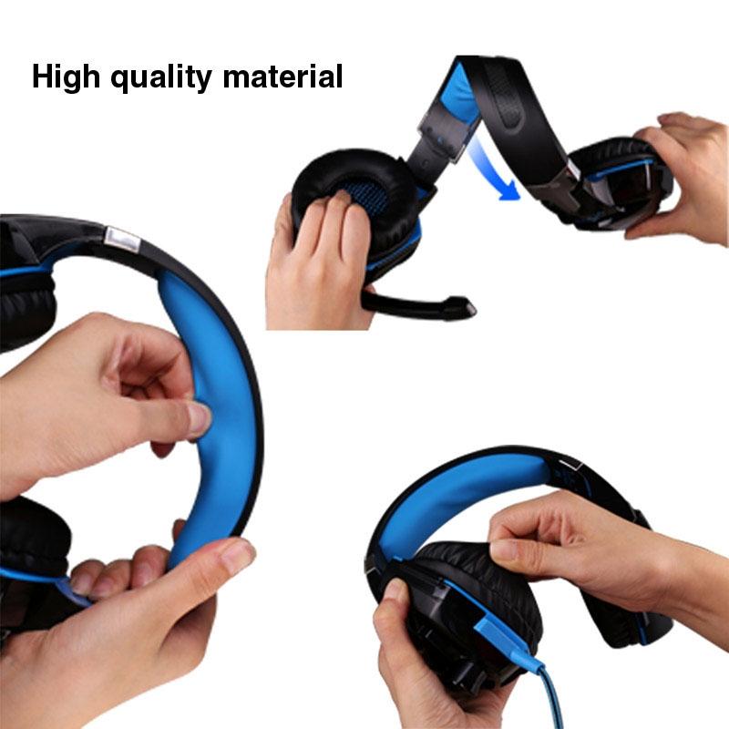 Over-Ear Gaming Headset With Mic & Led Light 2.2M Cable - Blue
