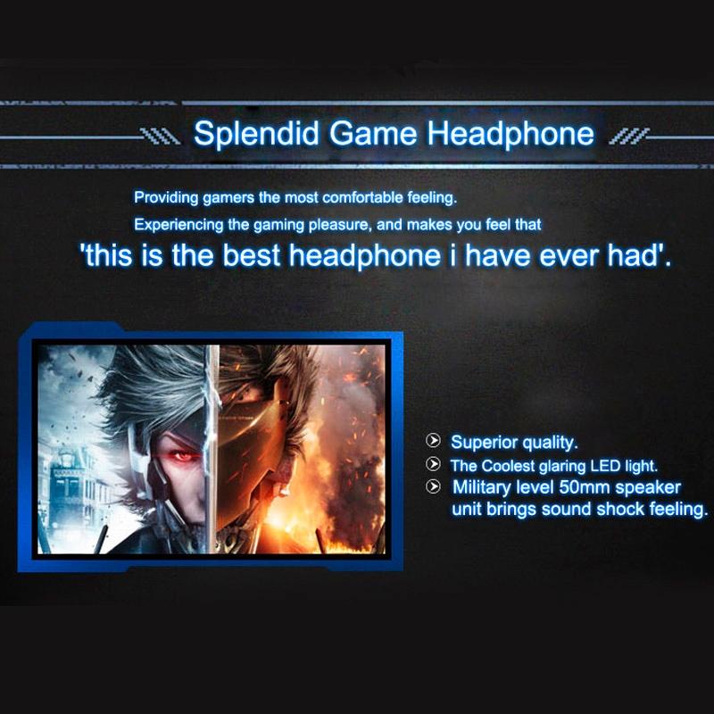 Over-Ear Gaming Headset With Mic & Led Light 2.2M Cable - Blue