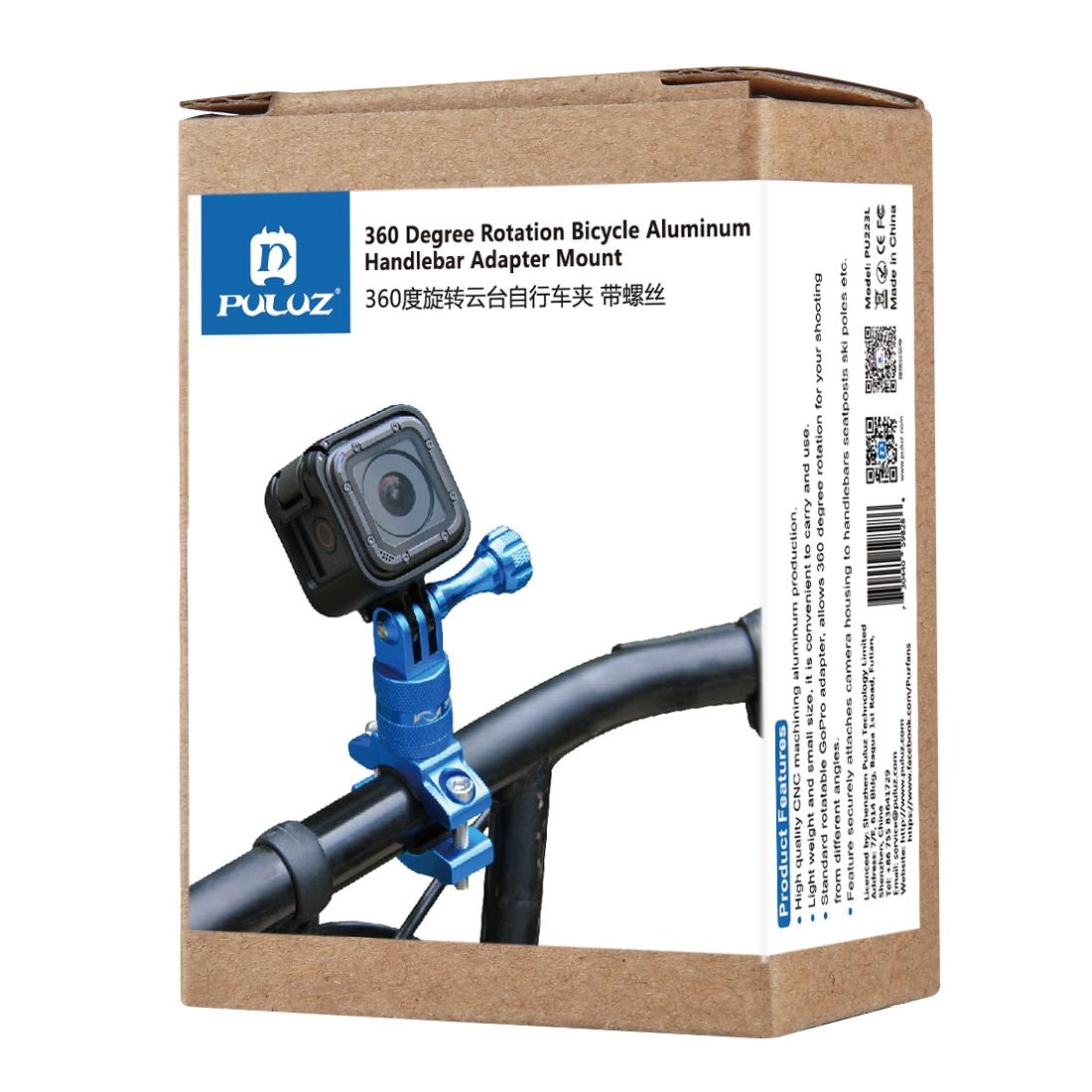 Universal Bike Handlebar Mount for Action Cameras - 360 Degree Rotation - Pu223L