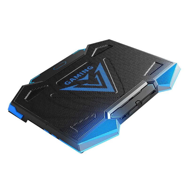 5-core Dual Port Laptop Stand with Cooling Fan - Blue