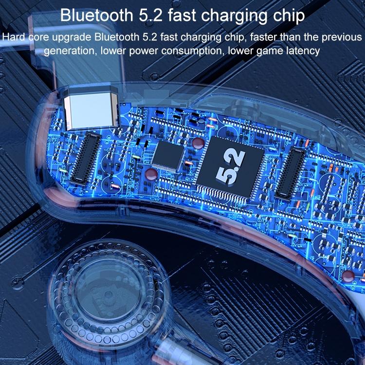 V12 Business Wireless Bluetooth 5.0 Earphone with Charging Box - Hanging Ear Style - Blue