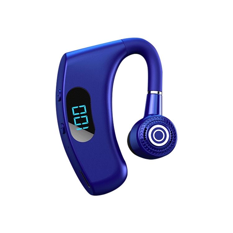 V12 Business Wireless Bluetooth 5.0 Earphone with Charging Box - Hanging Ear Style - Blue