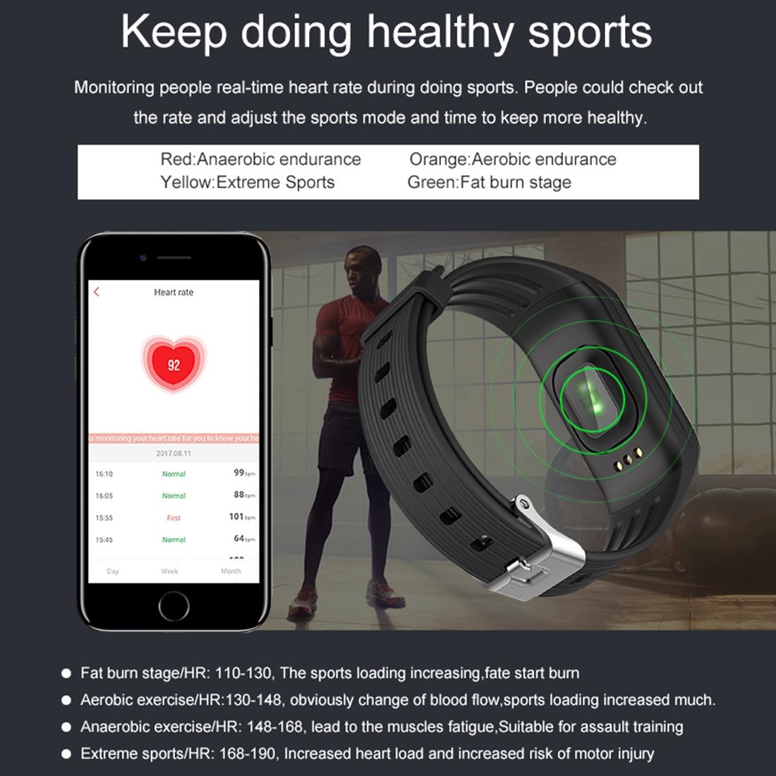 Waterproof Oled Fitness Tracker - Ip67 - Blue