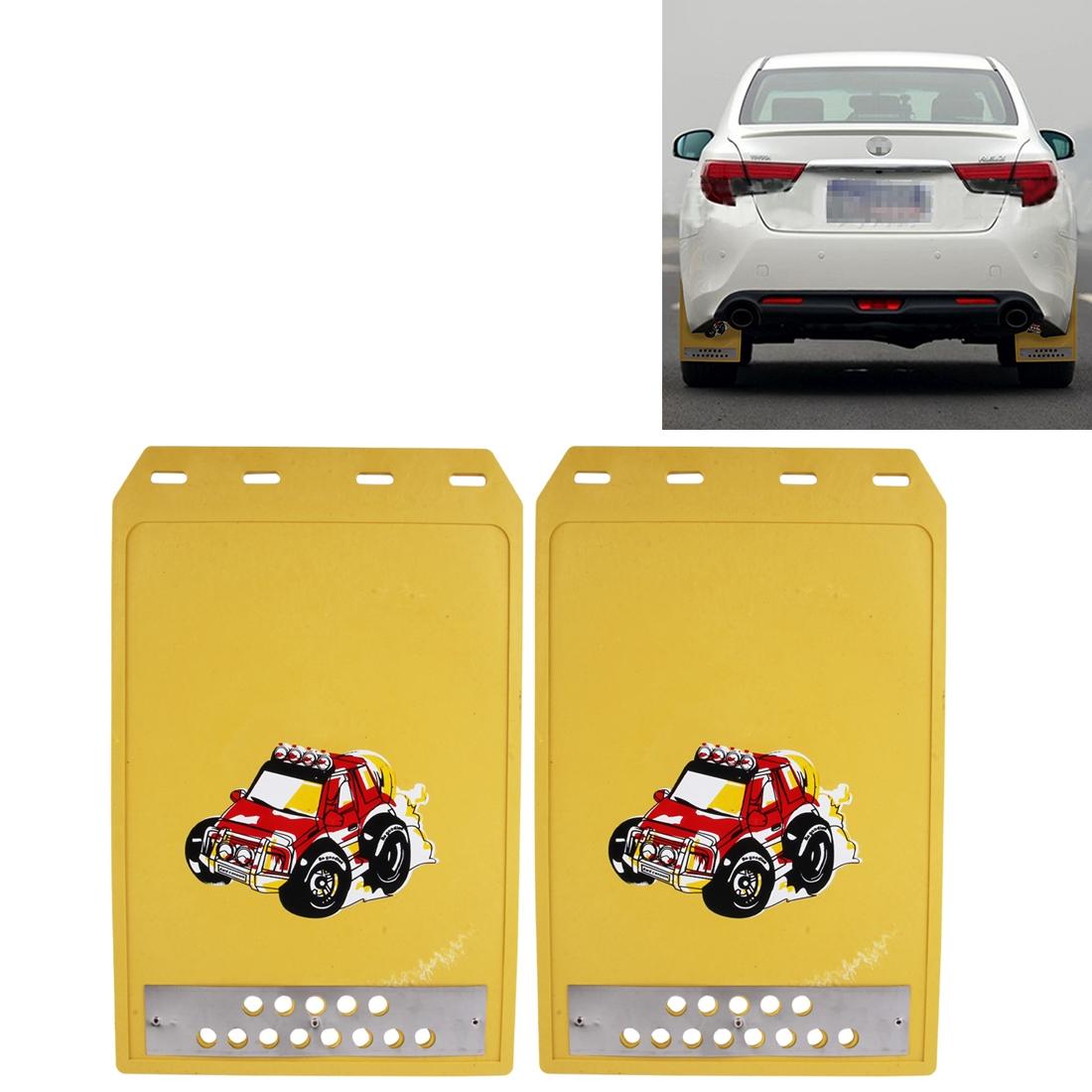 2 Pcs Premium Heavy Duty Molded Splash Mud Flaps Auto Front And Rear Fender Guard Small Size Random Pattern Delivery - Blue