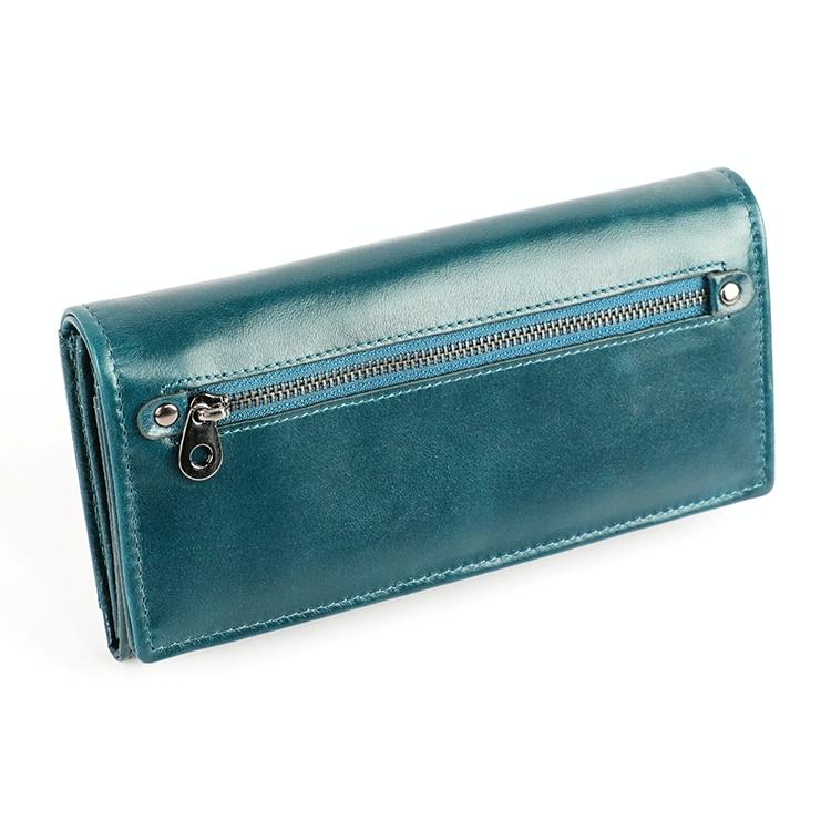 Versatile Retro Leather Rfid Lady Wallet - Blue
