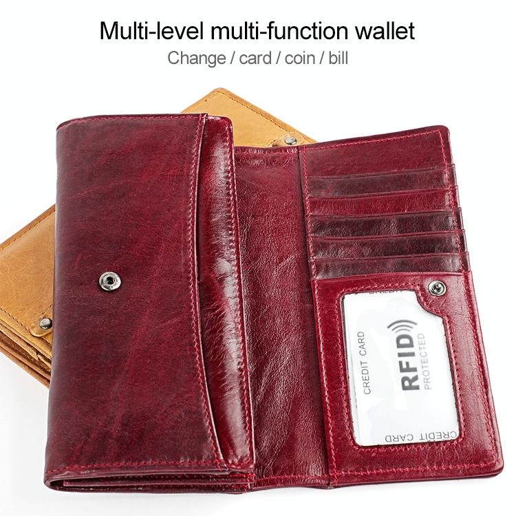 Versatile Retro Leather Rfid Lady Wallet - Blue