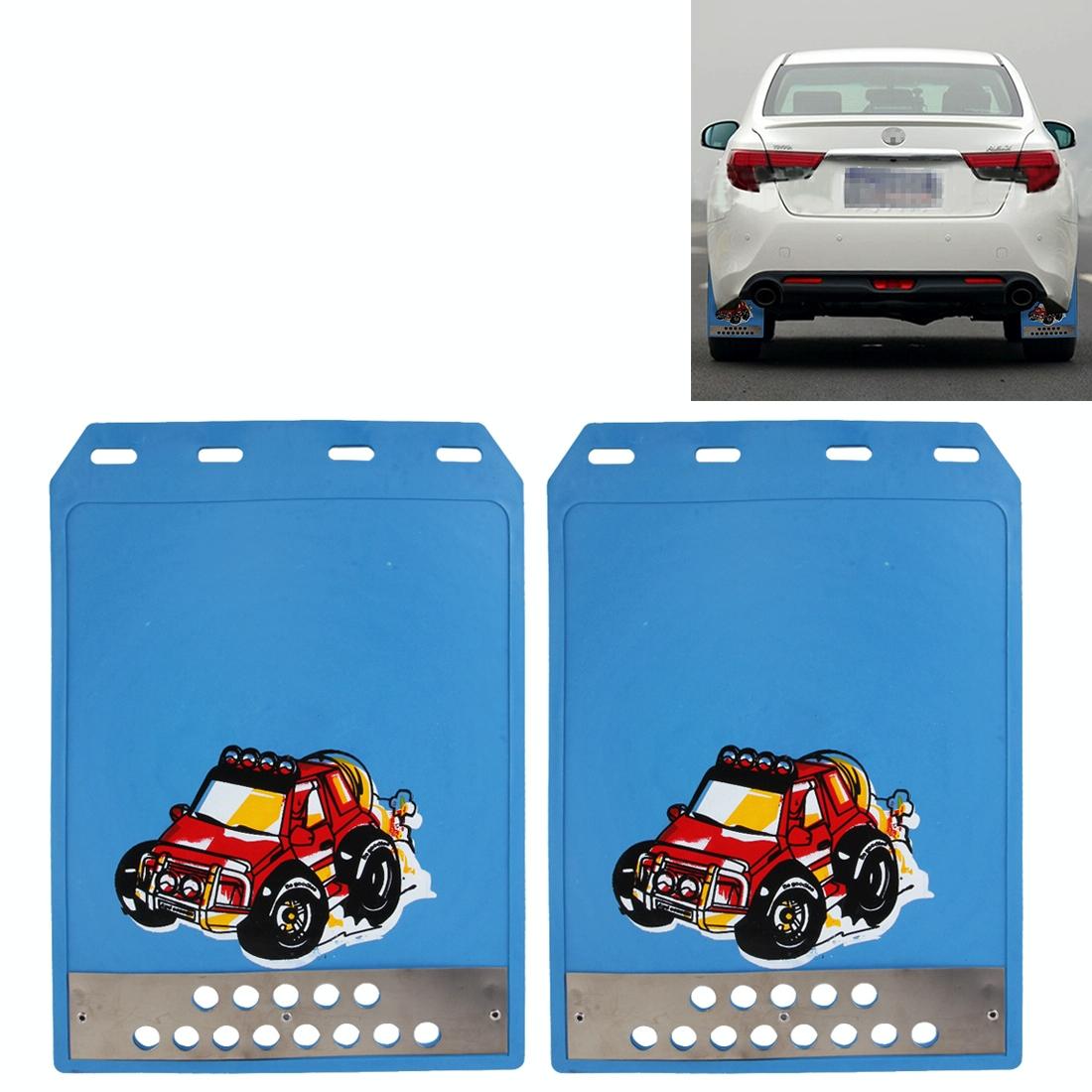 Premium Heavy Duty Molded Splash Front And Rear Mud Flaps Fender Guard Medium Size Random Pattern Delivery - Blue