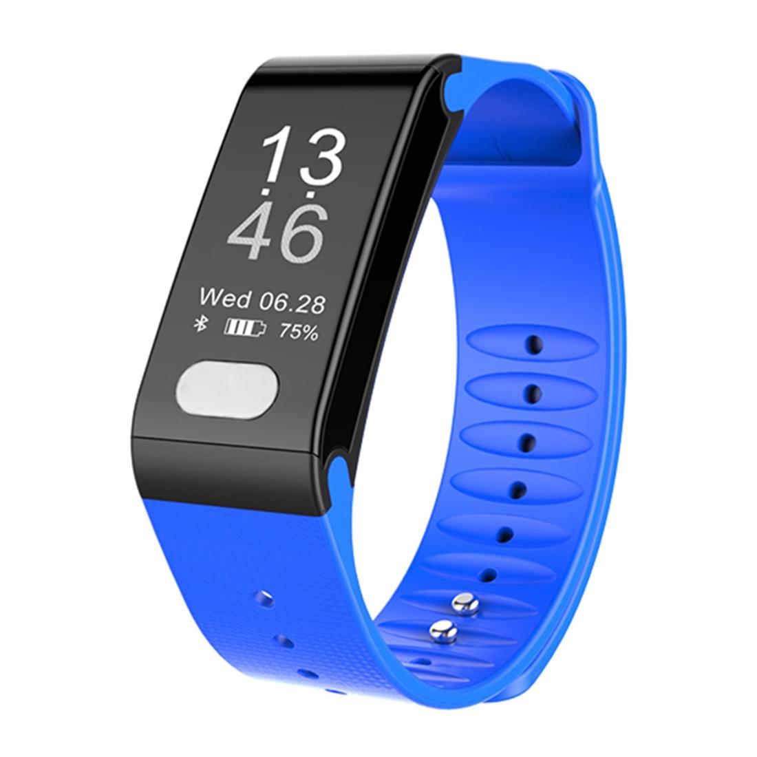Oled Fitness Tracker With Ecg Heart Rate Bp And Sleep Monitoring - Sports Mode - Blue
