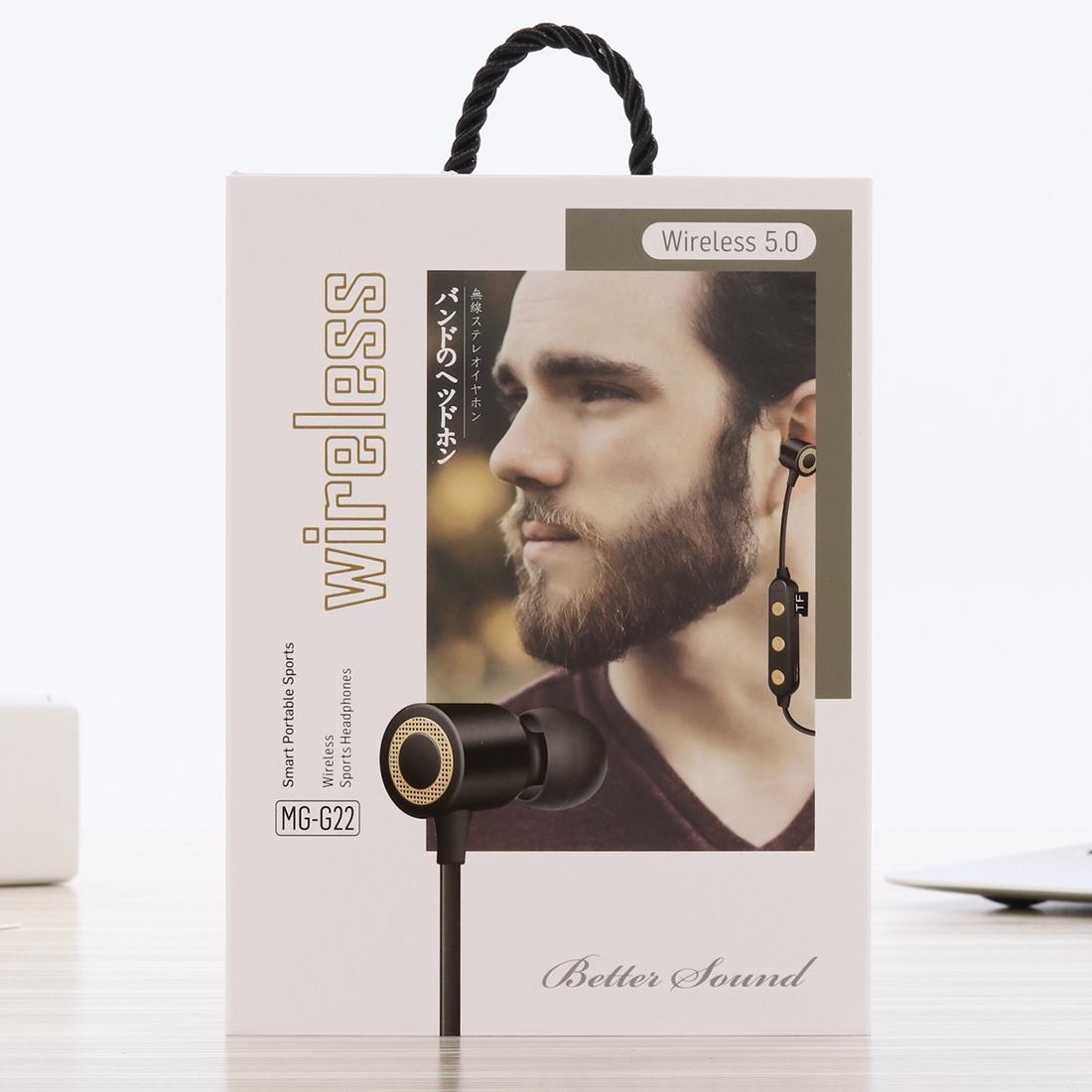 Wireless Magnetic Headphones with Tf Card Support - Portable - Blue