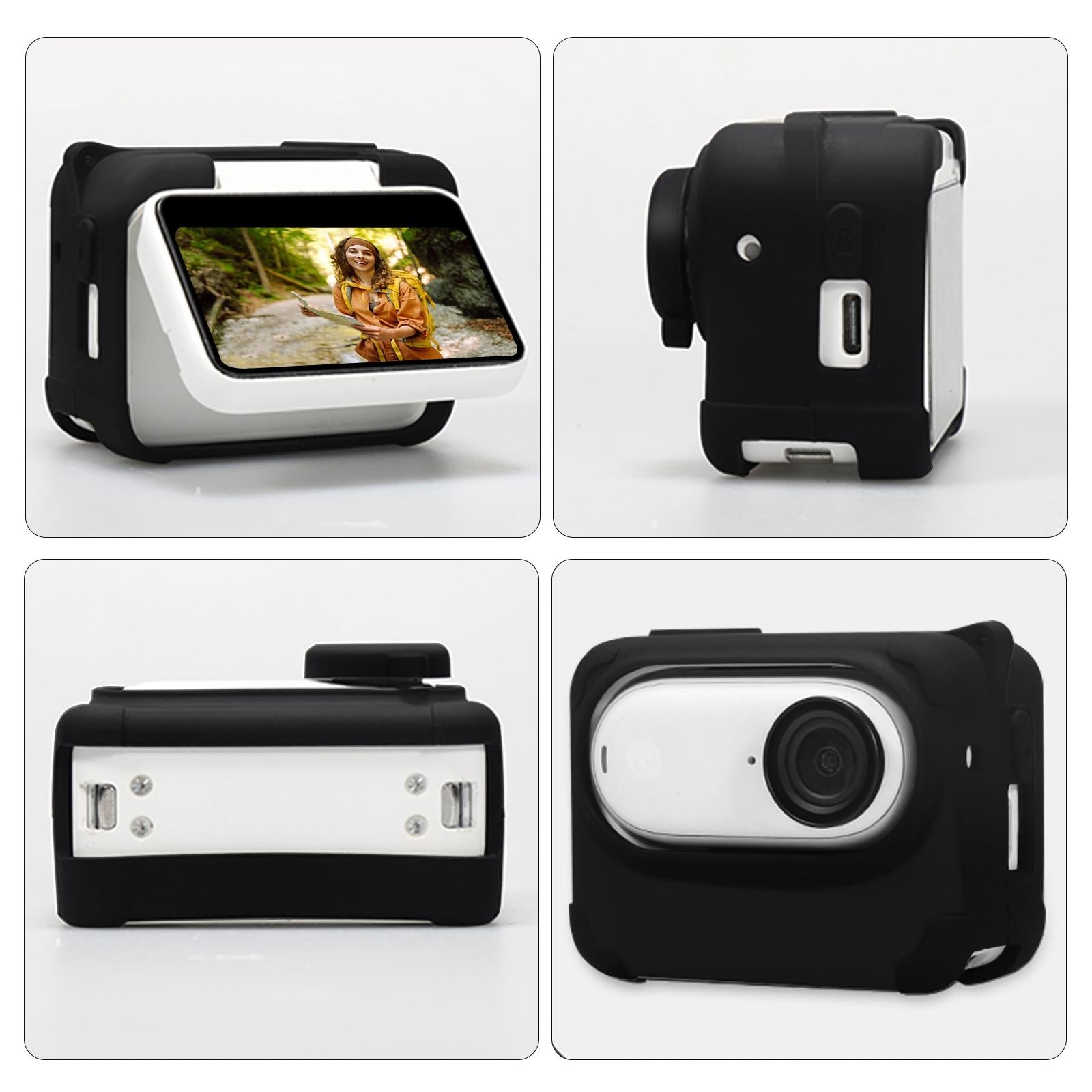 Insta360 Go 3 Charging Case with Silicone Cover Lens Cap and Strap - Blue