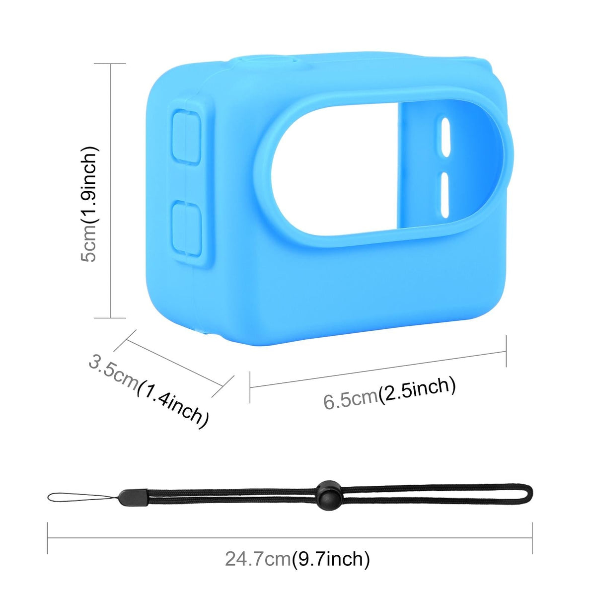 Insta360 Go 3 Charging Case with Silicone Cover Lens Cap and Strap - Blue