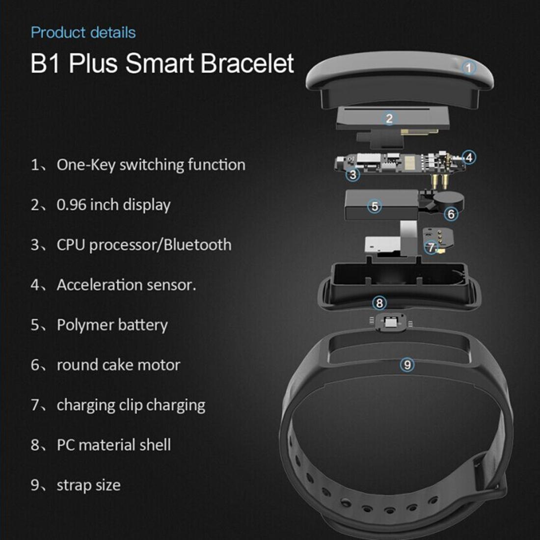 Bluetooth Fitness Tracker With Heart Rate & Sleep Monitor - Waterproof - Blue