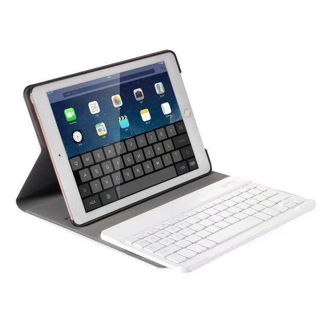 Bluetooth Keyboard & Leather Tablet Case For Ipad Pro / Air 9.7 2017 / 2018 - Detachable & Horizontal Flip With Holder - Blue