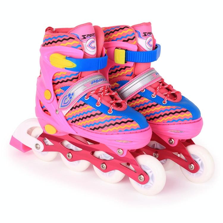 Full-flash Roller Skates for Kids - White Size l - Blue