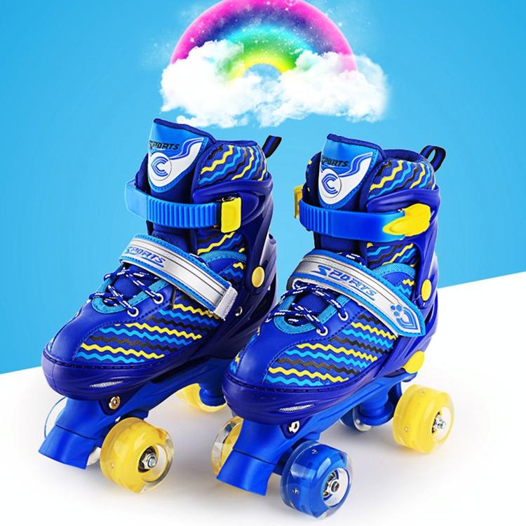 Full-flash Roller Skates for Kids - White Size l - Blue