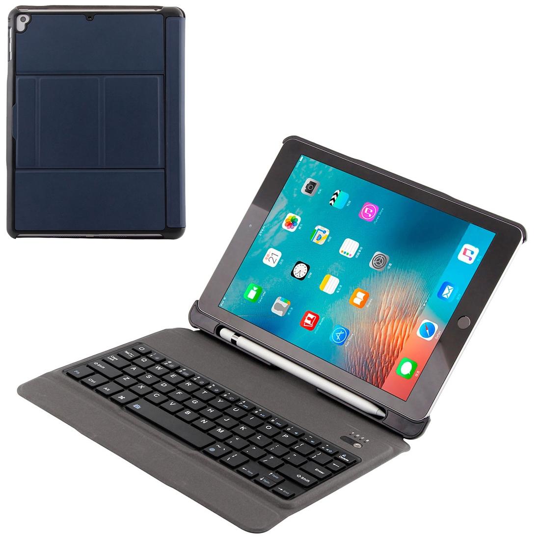 Detachable Bluetooth Keyboard &amp; Leather Tablet Case For Ipad Air / Pro 9.7 - Blue