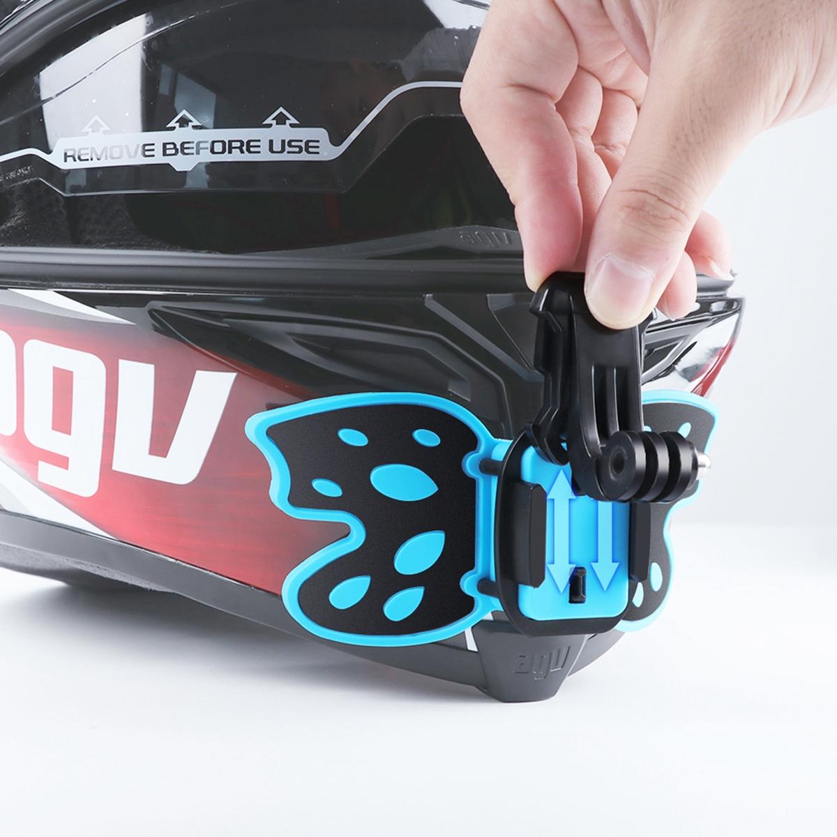 3-way Pivot Arm Butterfly Helmet Mount for Gopro Hero12 - Blue