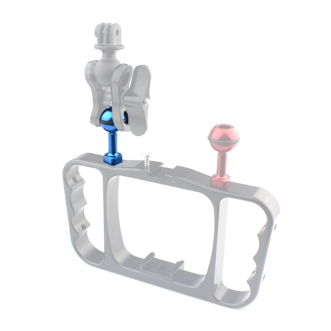 Universal 1 / 4 Ball Adapter for Action Cameras - Compatible with Gopro Insta360 Dji and More - 2.5cm Diameter - Blue