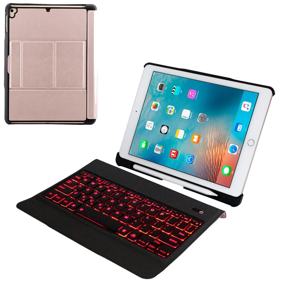 Bluetooth Keyboard & Leather Tablet Case For Ipad Air / Pro 9.7 - Detachable Ultra-Thin Multi-Angle Backlit - Blue