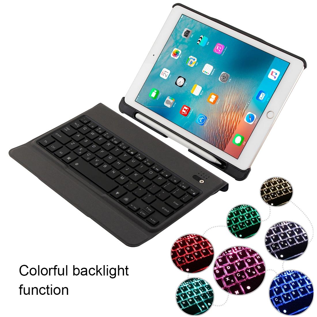 Bluetooth Keyboard & Leather Tablet Case For Ipad Air / Pro 9.7 - Detachable Ultra-Thin Multi-Angle Backlit - Blue