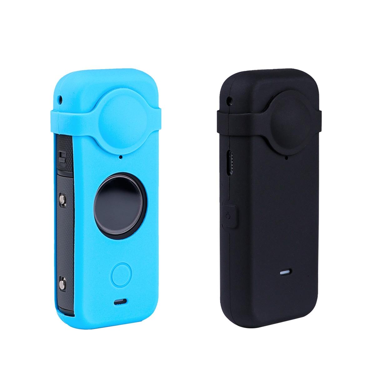 Silicone Case with Lens Cover for Insta360 one X2 - Full Body Dust Proof - Blue