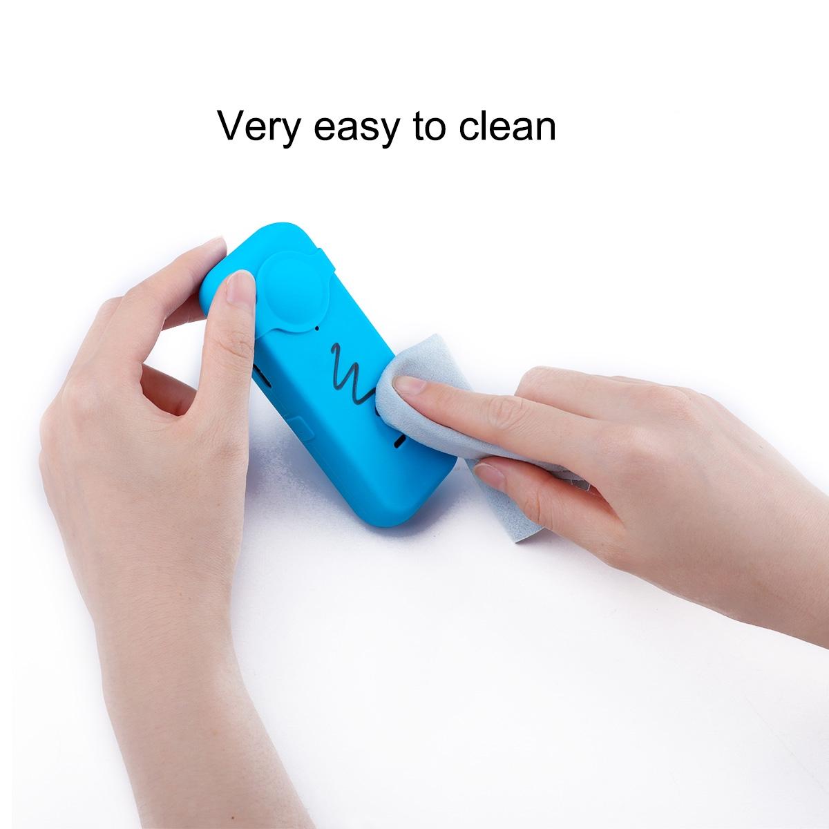 Silicone Case with Lens Cover for Insta360 one X2 - Full Body Dust Proof - Blue