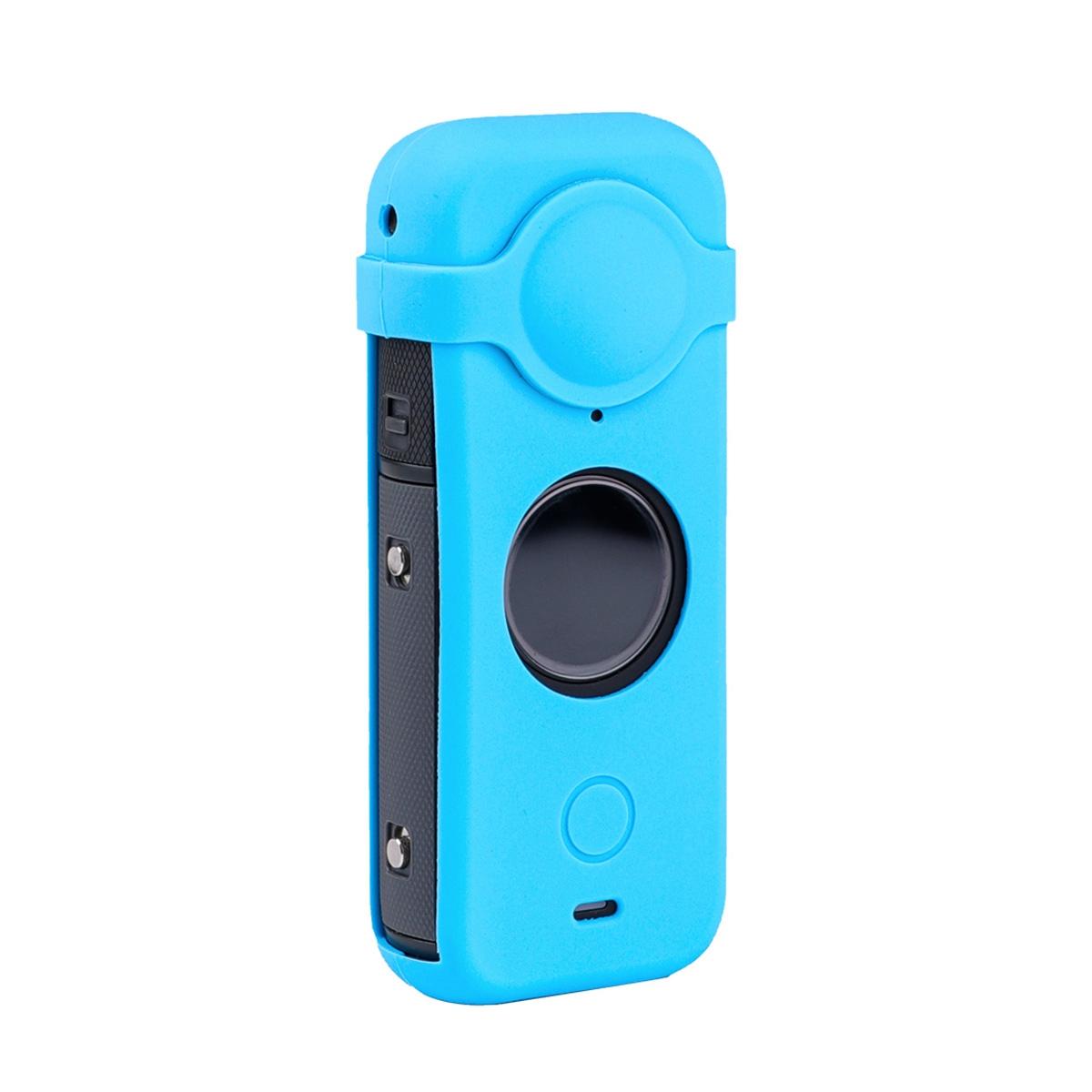 Silicone Case with Lens Cover for Insta360 one X2 - Full Body Dust Proof - Blue