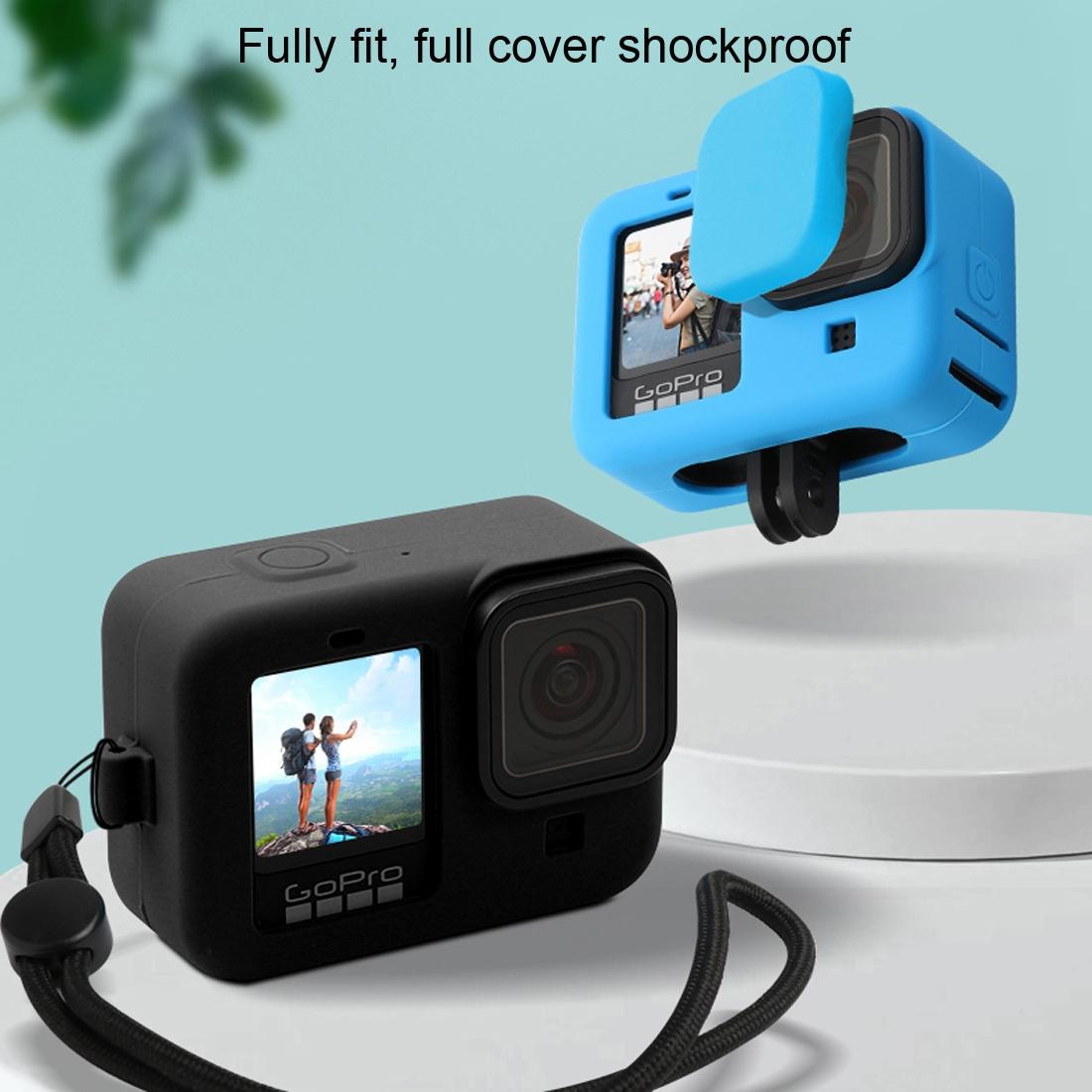 Silicone Case with Wrist Strap and Lens Cover for Gopro Hero10 / 9 - Blue