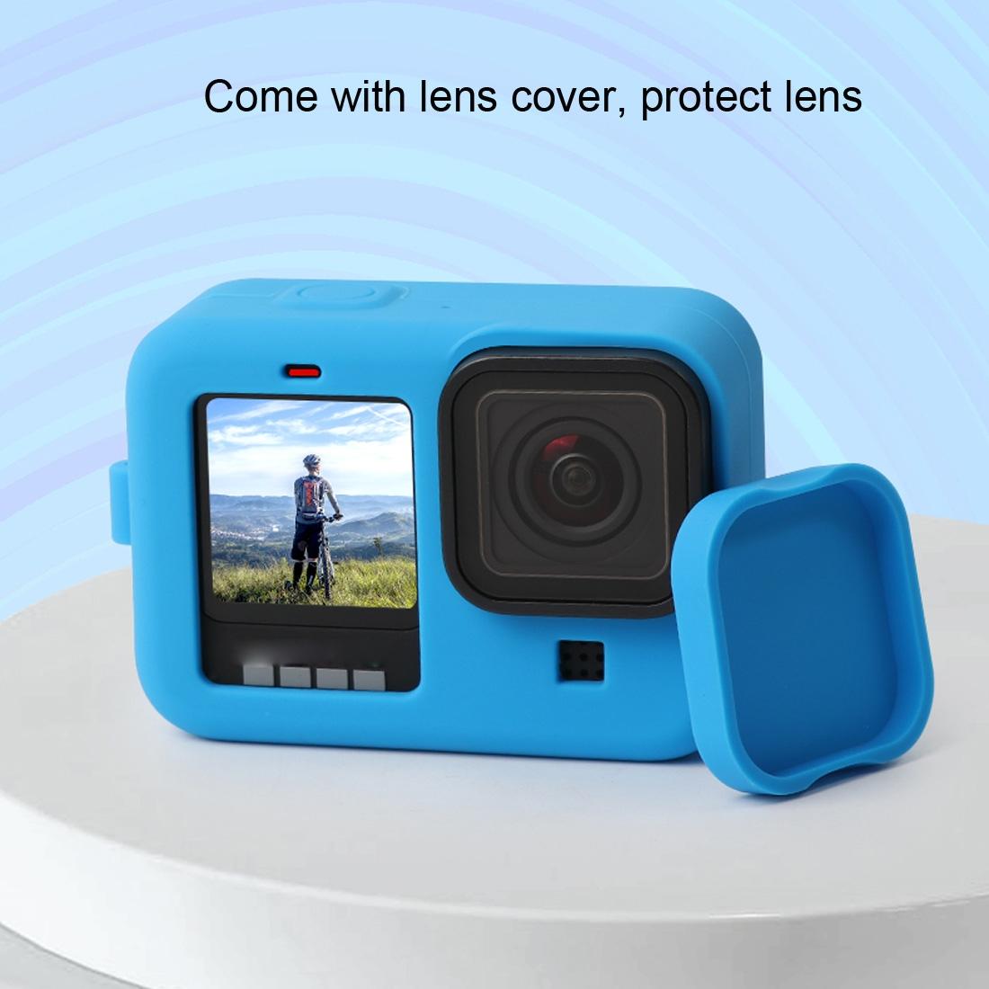 Silicone Case with Wrist Strap and Lens Cover for Gopro Hero10 / 9 - Blue