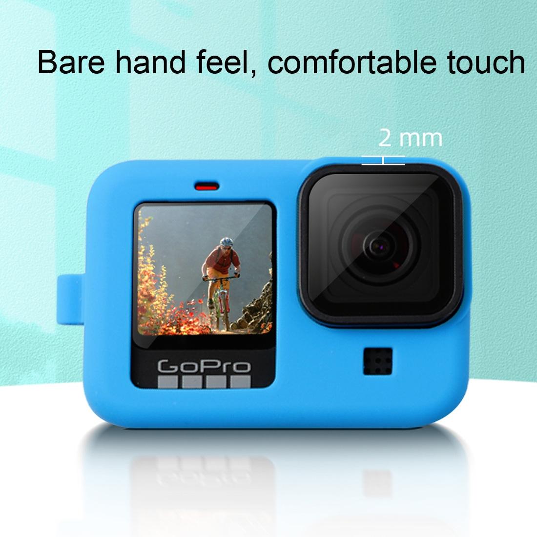 Silicone Case with Wrist Strap and Lens Cover for Gopro Hero10 / 9 - Blue