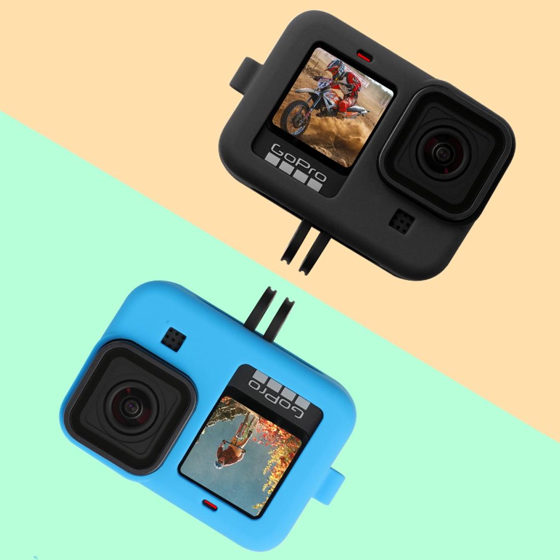 Silicone Case with Wrist Strap and Lens Cover for Gopro Hero10 / 9 - Blue