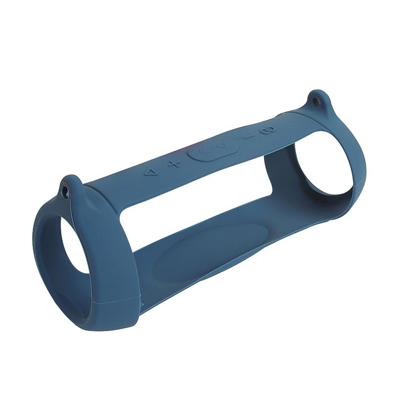 Portable Silicone Speaker Cover with Shoulder Strap & Carabiner for Jbl Charge 5 - Blue