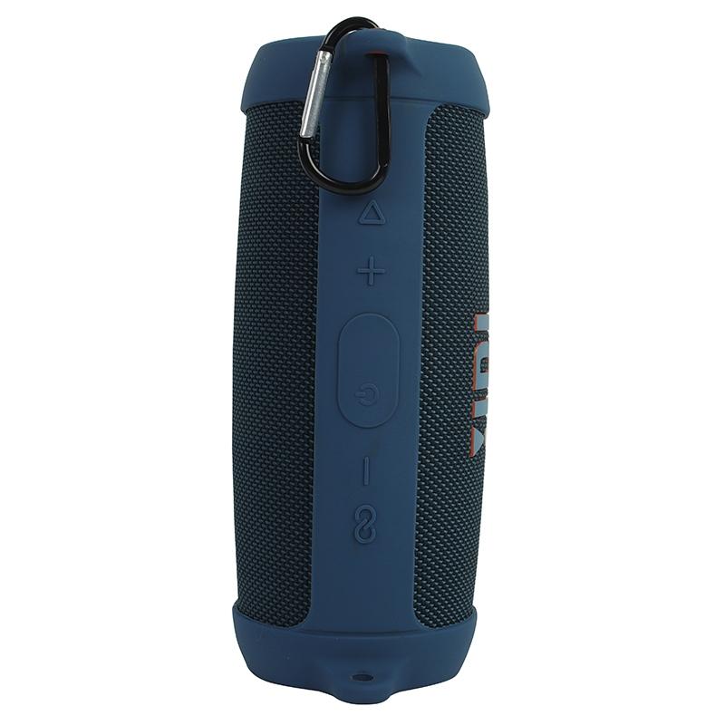 Portable Silicone Speaker Cover with Shoulder Strap & Carabiner for Jbl Charge 5 - Blue