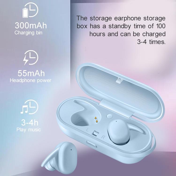 Waterproof Wireless Bluetooth Earphones with Magnetic Charging Box - 300mah - Blue