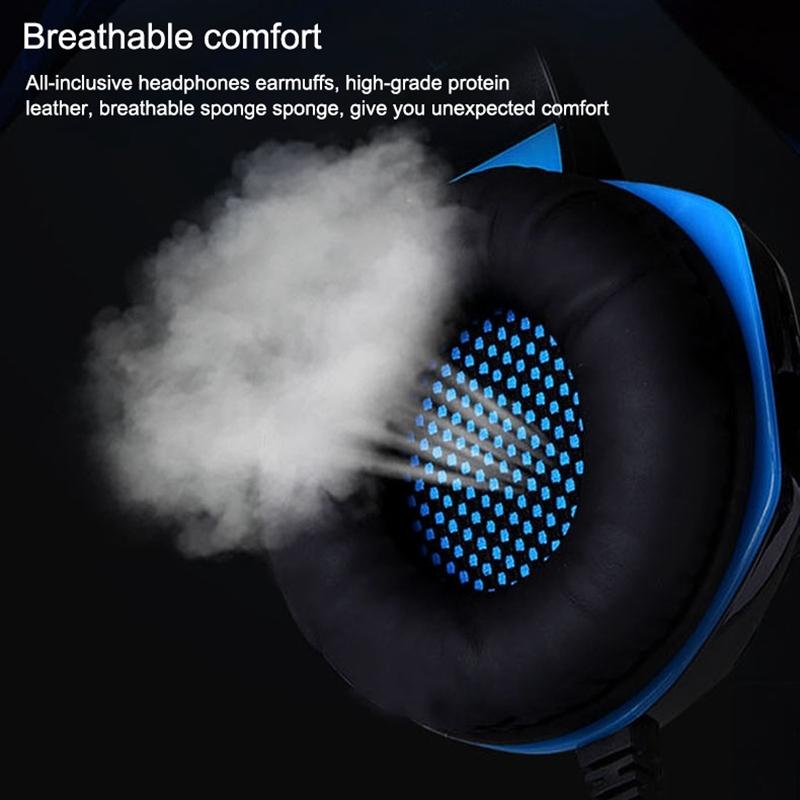 Stereo Gaming Headset With Mic & Led For Ps4 Smartphone Tablet Pc - Blue