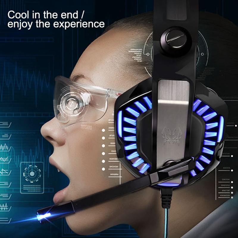 Stereo Gaming Headset With Mic & Led For Ps4 Smartphone Tablet Pc - Blue