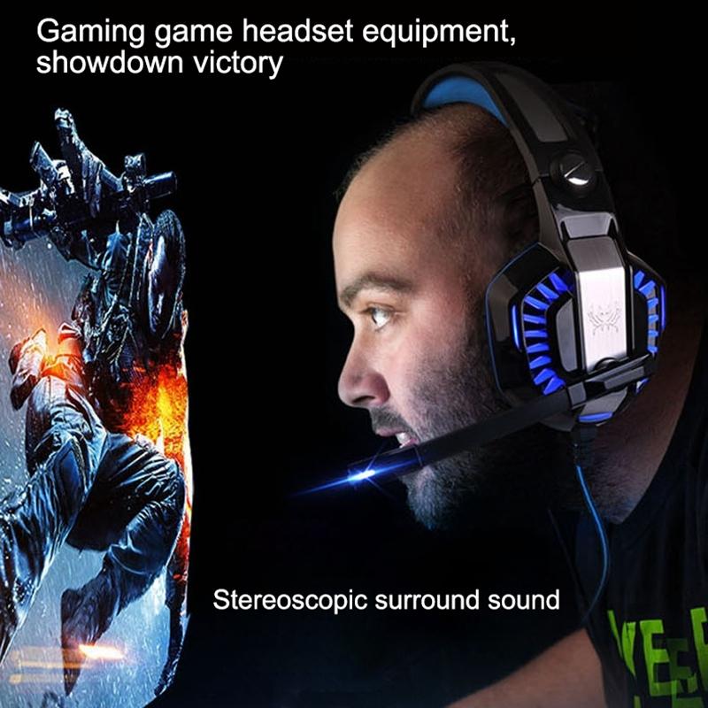 Stereo Gaming Headset With Mic & Led For Ps4 Smartphone Tablet Pc - Blue