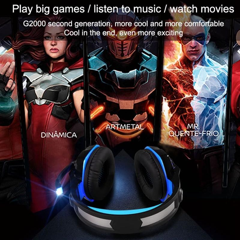 Stereo Gaming Headset With Mic & Led For Ps4 Smartphone Tablet Pc - Blue