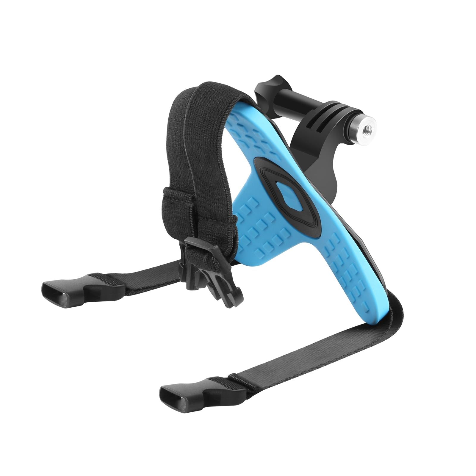Universal Chin Strap Mount for Action Cameras - Blue