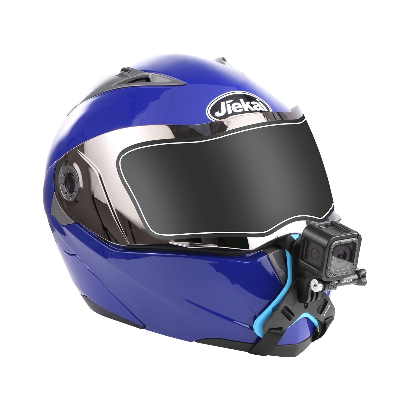 Universal Chin Strap Mount for Action Cameras - Blue