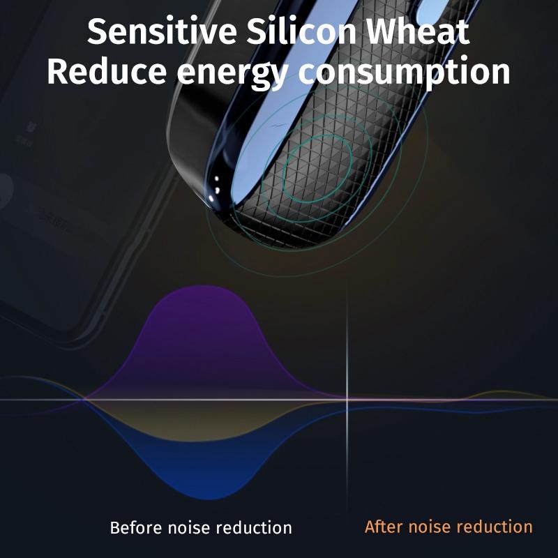 Wireless Unilateral Ear-mounted Earphone with Noise Reduction - Black Blue