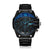 Men Stainless Steel Sports Watch with Large Dial - Black & Blue