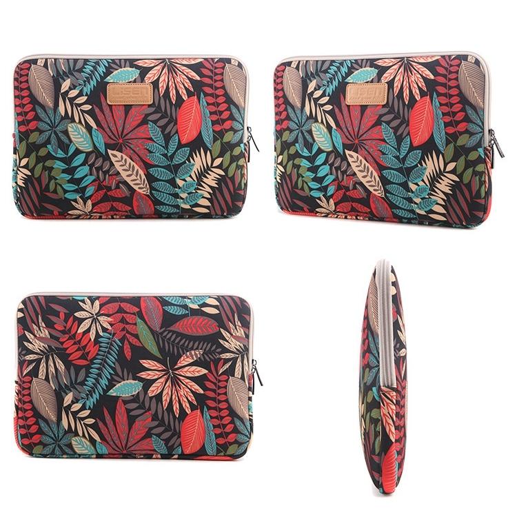 Sleeve Case Colourful Leaves Zipper Briefcase Carrying Bag - Blue