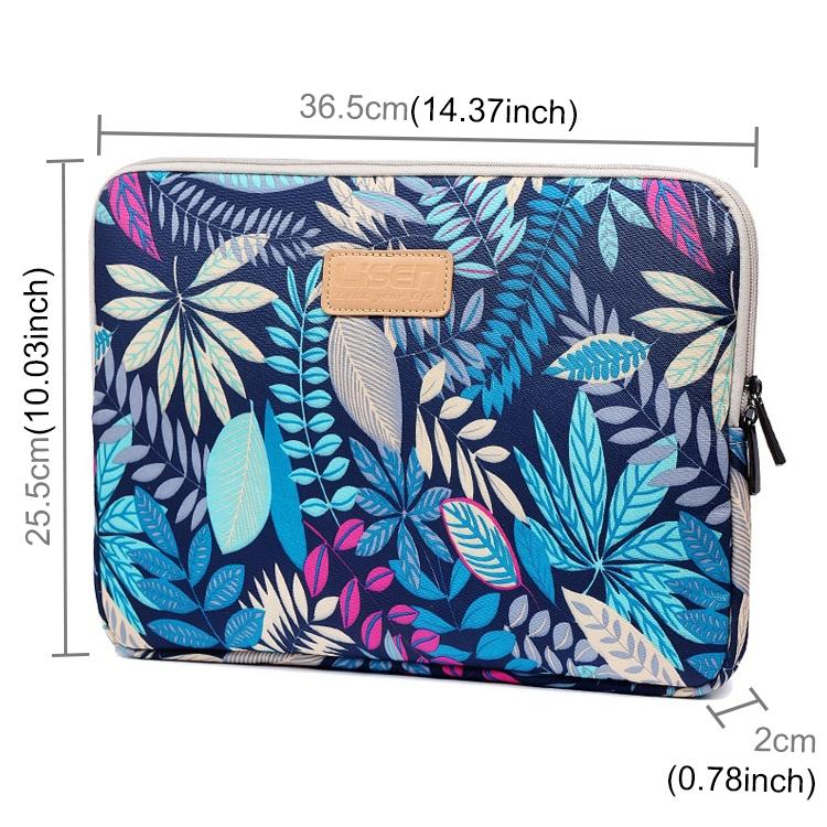 Colourful Leaves Sleeve Case for Macbook Samsung Sony Dell Alienware Chuwi Asus Hp Laptops - Blue