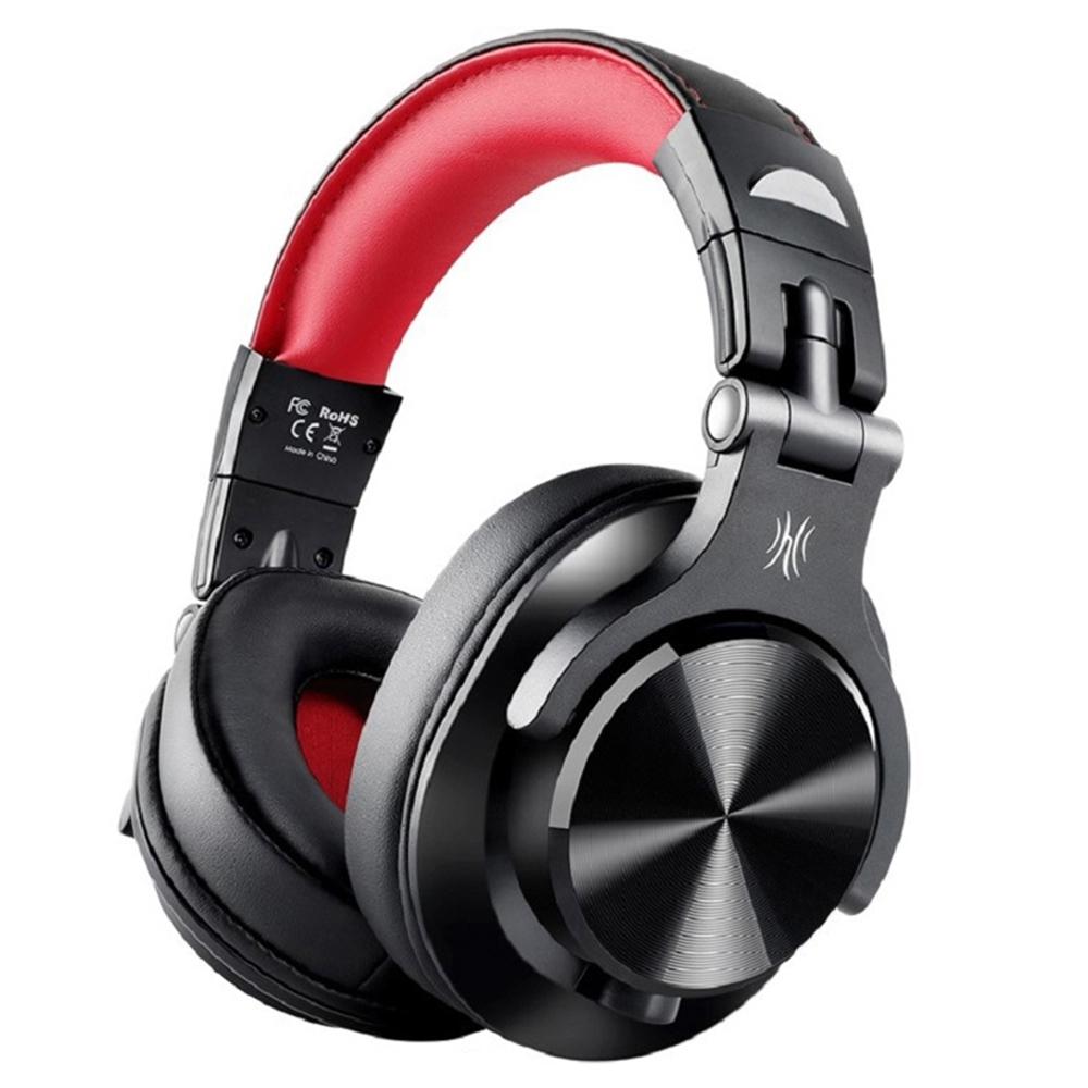 Red Black Wired Headphone With Noise Reduction & Mic