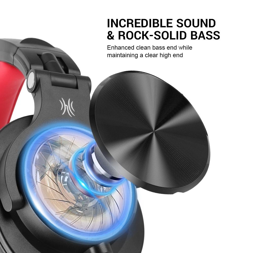 Red Black Wired Headphone With Noise Reduction & Mic