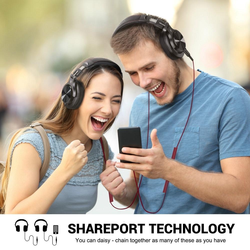 Red Black Wired Headphone With Noise Reduction & Mic