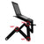 Adjustable Foldable Laptop Stand with Fans & Mouse Pad - Portable Aluminum Alloy - Magenta