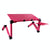 Adjustable Foldable Laptop Stand with Fans & Mouse Pad - Portable Aluminum Alloy - Magenta